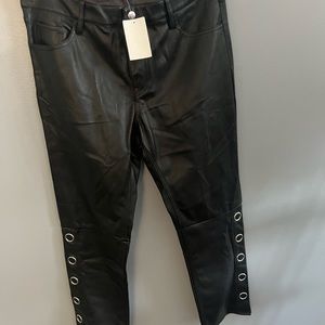 Faux leather capris